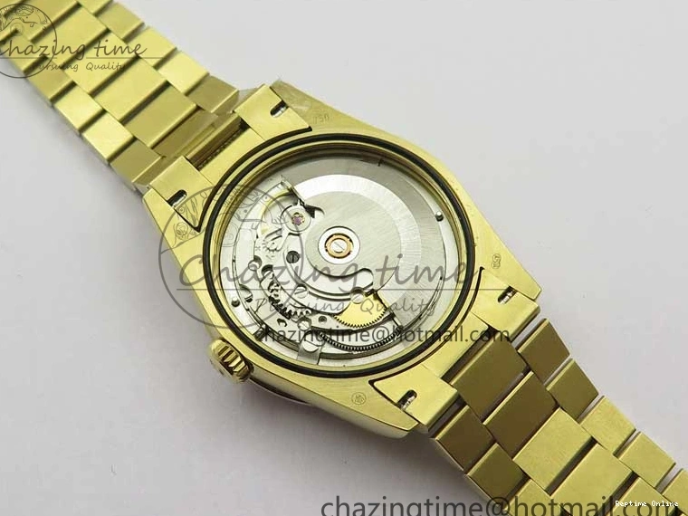 0503 Day-Date 36mm 128235 YG Crystal BP Best Edition Gray MOP Crystal Marker Dial on YG President Bracelet A MultiPurpose 2675